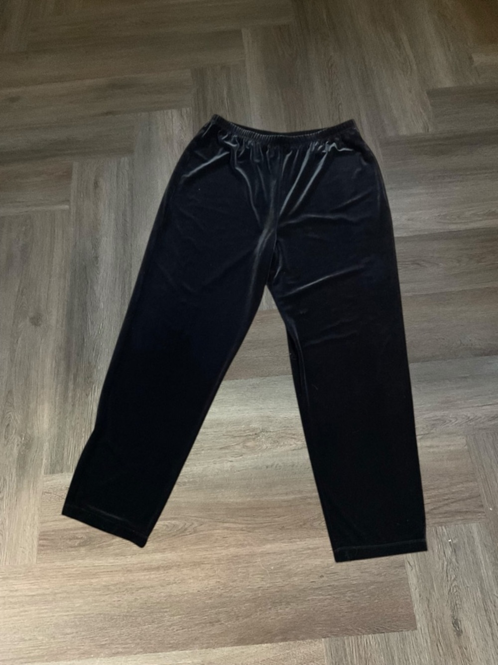 Chico's Velvet Straight Leg Pants Womens 3 XL Black Stretch Holiday Classic Chic